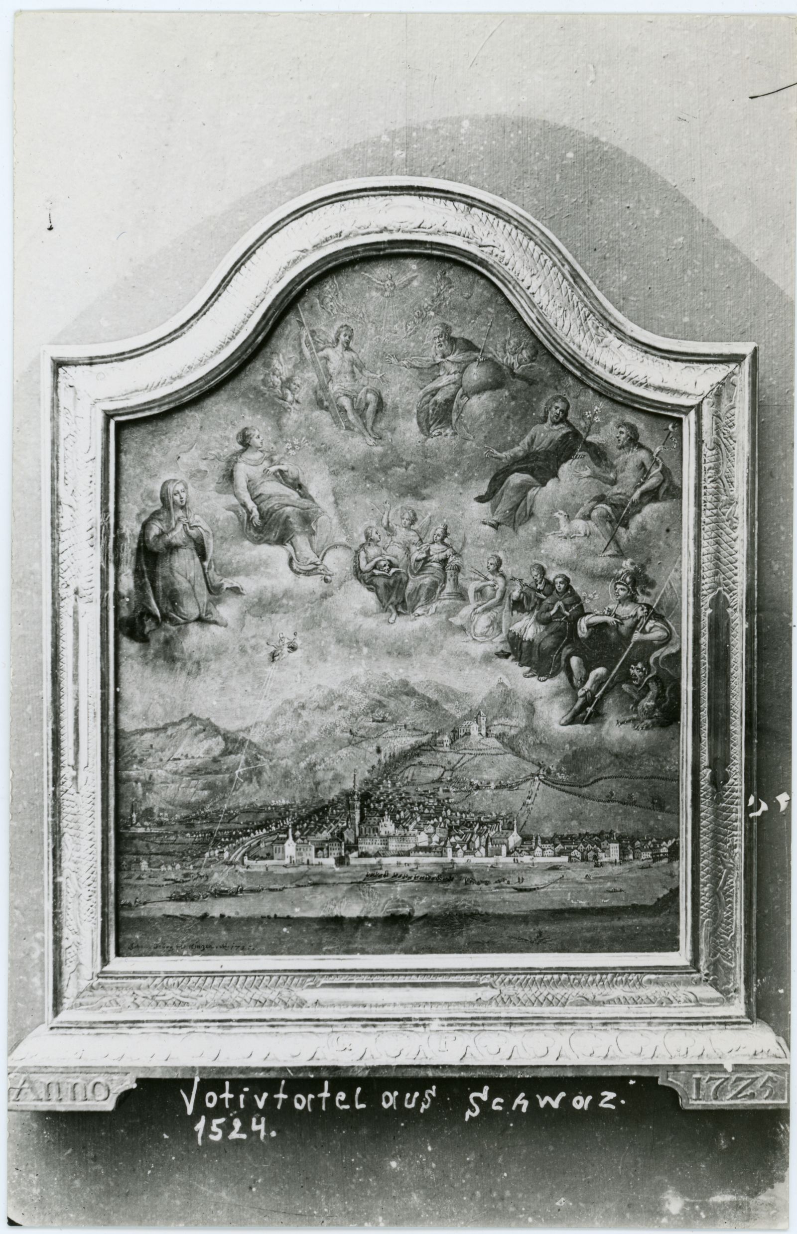 Votivtafel mit Ansicht von Schwaz, 1725