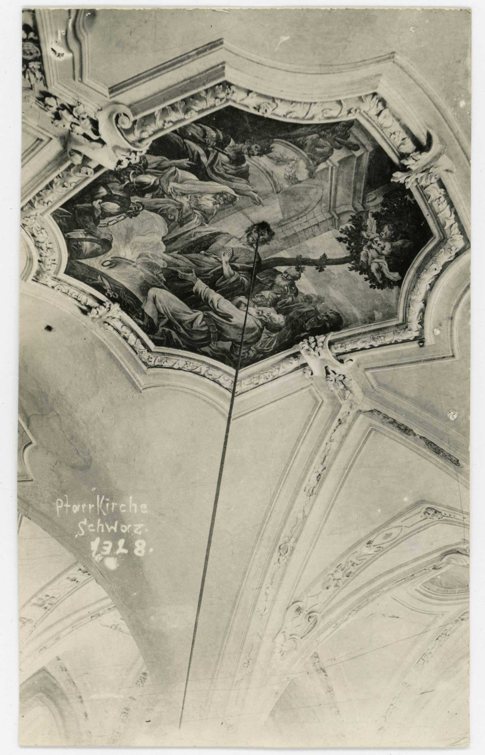 Fresko, Pfarrkirche Schwaz, vor der Regotisierung