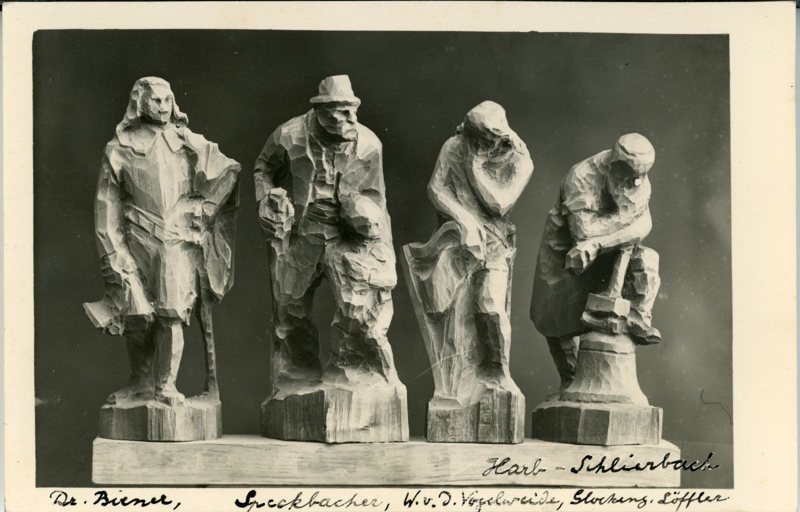 Figuren: Dr. Biener, Speckbacher, Walter von der Vogelweide, Glockengießer Löffler