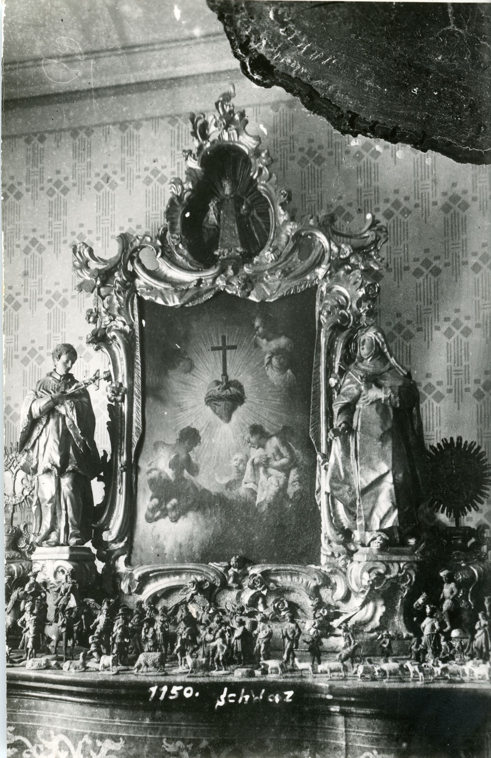 Hausaltar, Sammlung Joseph Weber, mit hl. Aloysius Gonzaga